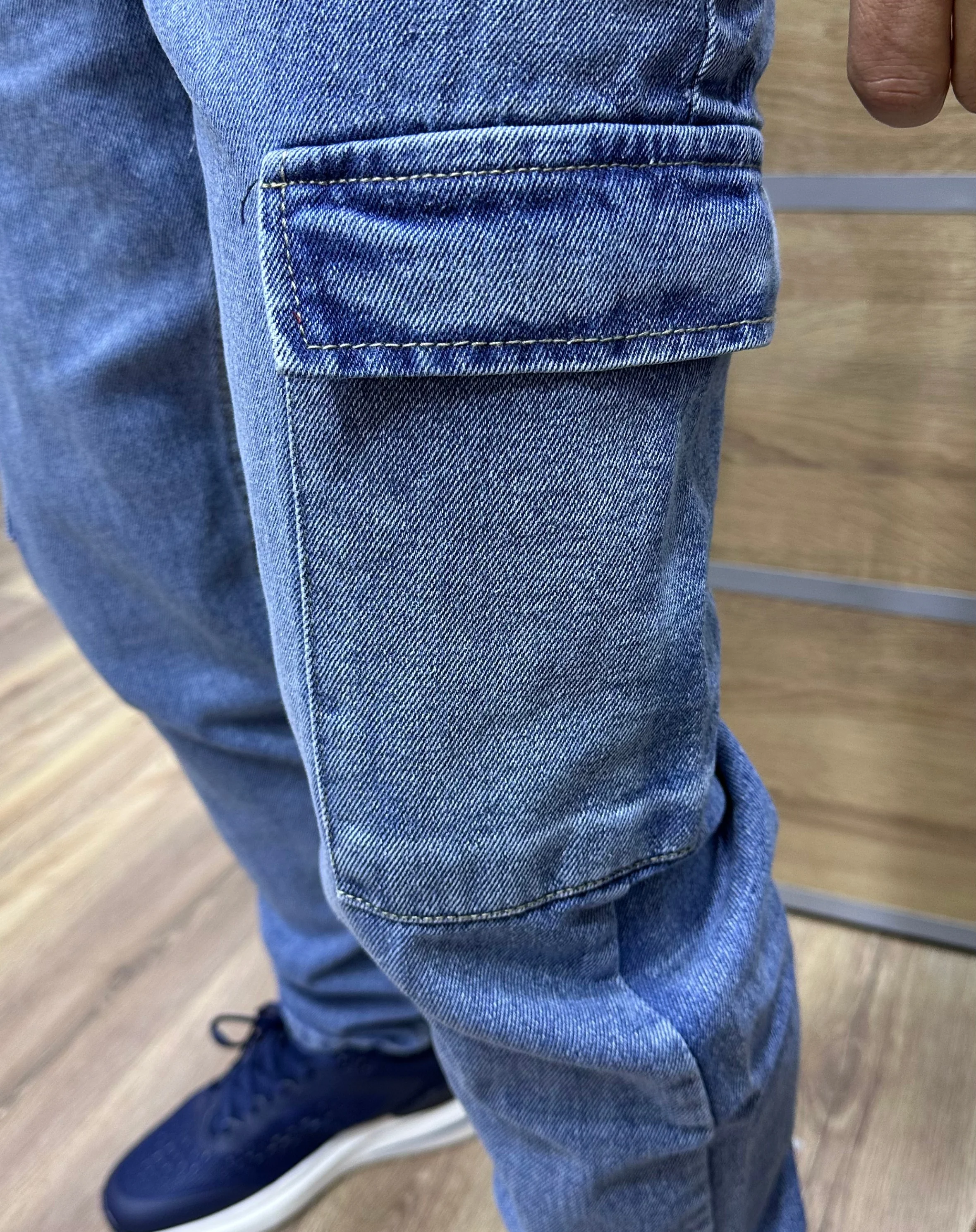 CARGO JEAN REGULAR M1 - BLEU - Image 2